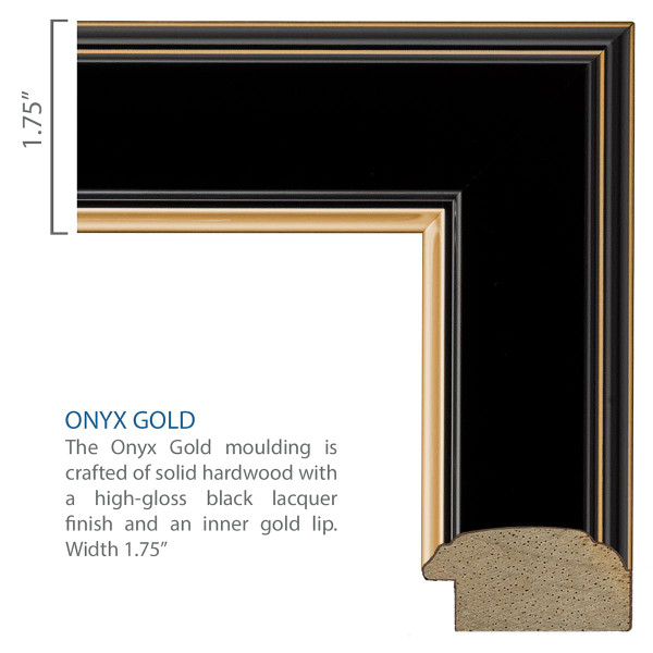 close up of Onyx Gold frame moulding